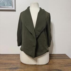 Olive Green Open Front Blazer Jacket Size Large